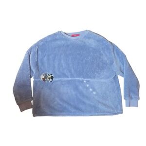Graniph Japan Cat Sherpa Fleece Sweatshirt Lavender Kawaii Cozy Women's